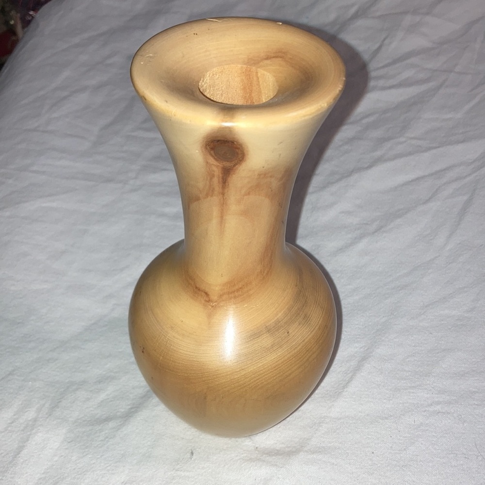 Spinning Aspen Studios Handcrafted Light Wood Art Vase - Artist Bill Elkins